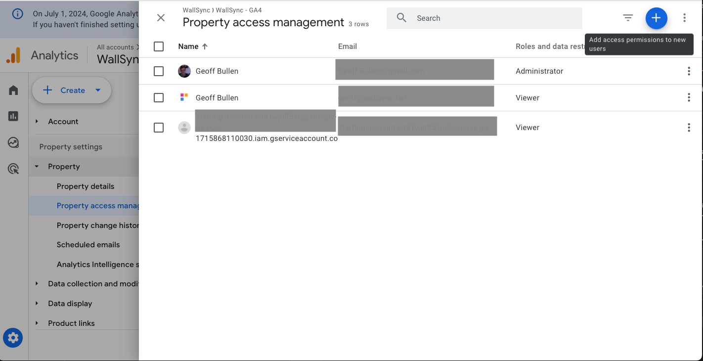 Google Analytics Property Access Management